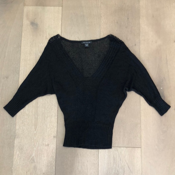 Beautiful Black Datenight Knit Sweater Top - Picture 4 of 11